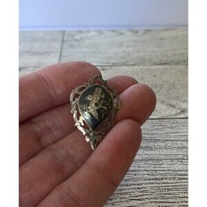 Vintage Siam Sterling Silver Niello Dancer Enamel Screw Brooch Pin